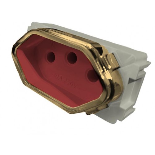 MODULO TOMADA 20A VERMELHO - DICOMPEL NOVARA GOLD VERMELHO