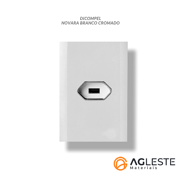 CJ USB 2.0 HORIZONTAL 4X2 - BRANCO COM CROMADO
