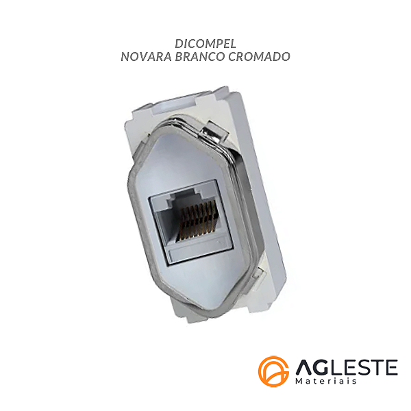 MODULO RJ45 ( INTERNET ) - DICOMPEL NOVARA BRANCO CROMADO