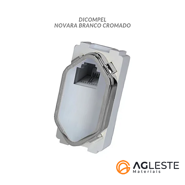 MÓDULO RJ11 ( TELEFONE ) - DICOMPEL NOVARA BRANCO CROMADO