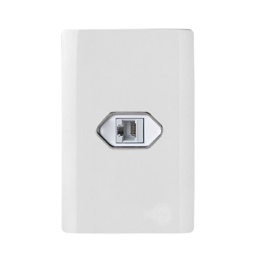 CJ ENTRADA RJ45 (INTERNET) HORIZONTAL 4X2 - NOVARA BRANCO/CROMADO