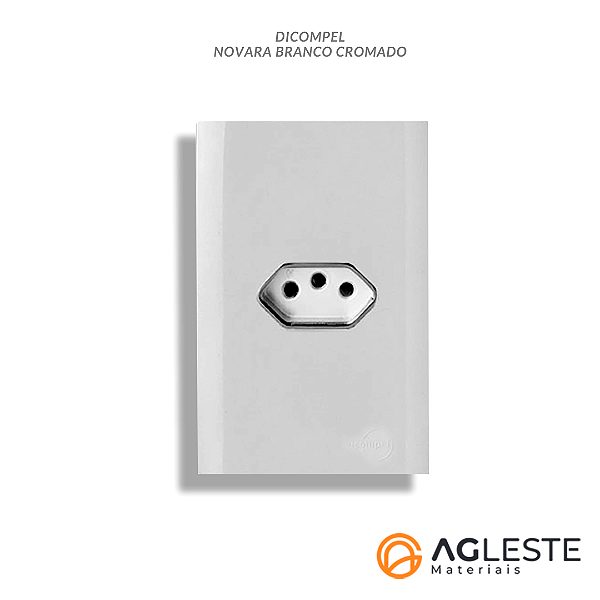 CJ TOMADA 20A HORIZONTAL 4X2 - NOVARA BRANCO CROMADO