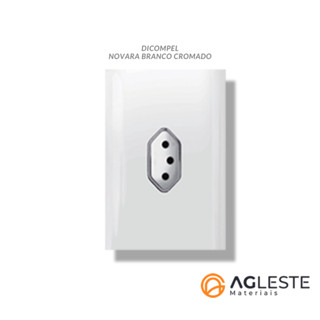 CJ TOMADA 10A VERTICAL 4X2 - BRANCO CROMADO