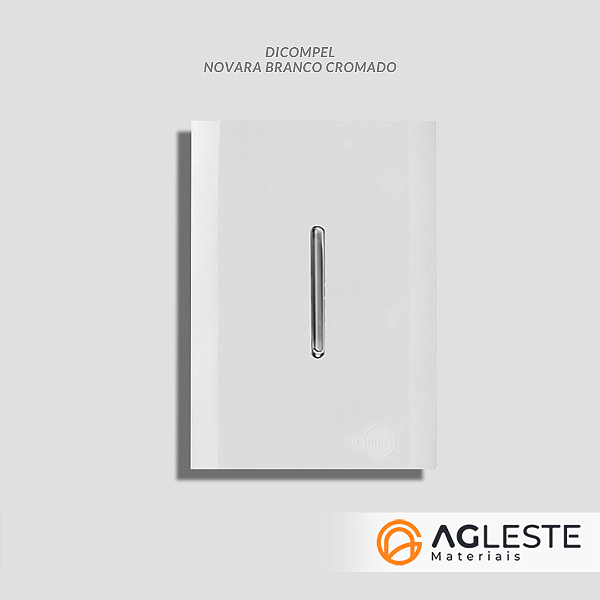 CJ INTERRUPTOR SIMPLES VERTICAL 4X2 - NOVARA BRANCO CROMADO