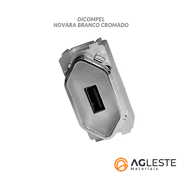 MODULO USB 2.0 - NOVARA BRANCO CROMADO