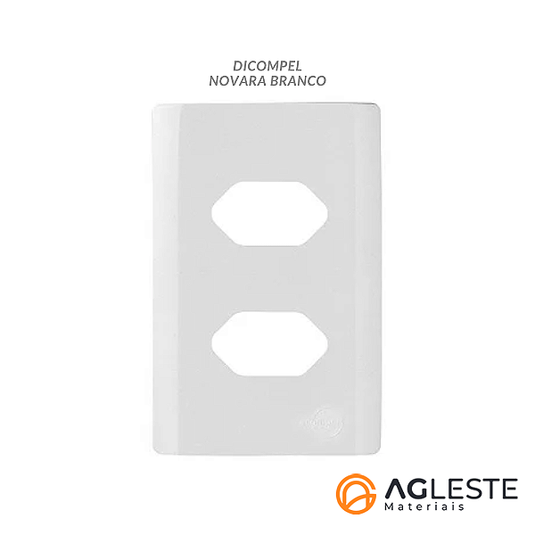 PLACA P/ 2 TOMADAS  COM SUPORTE 4X2 - NOVARA BRANCO