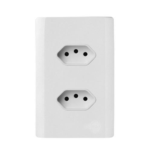 CJ TOMADA DUPLA 10A 4X2 - NOVARA BRANCO TOTAL