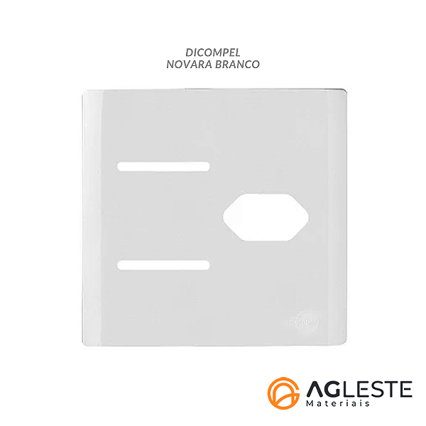 PLACA P/ 2 INTERRUPTORES + TOMADA  4X4 - NOVARA BRANCO TOTAL