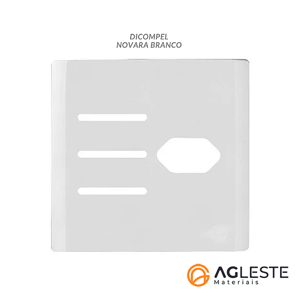 PLACA P/ 3 INTERRUPTORES + 1 TOMADA  4X4 - NOVARA BRANCO