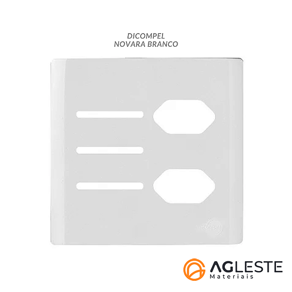 PLACA P/ 3 INTERRUPTORES + 2 TOMADAS  4X4 - NOVARA BRANCO