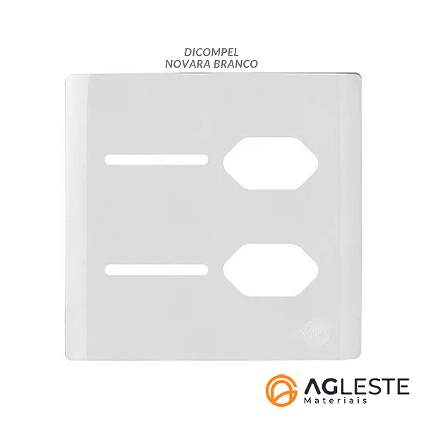PLACA P/ 2 INTERRUPTORES + 2 TOMADAS  4X4 - NOVARA BRANCO