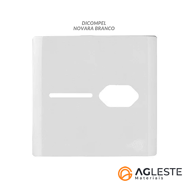 PLACA P/ 1 INTERRUPTOR + TOMADA  4X4 - NOVARA BRANCO