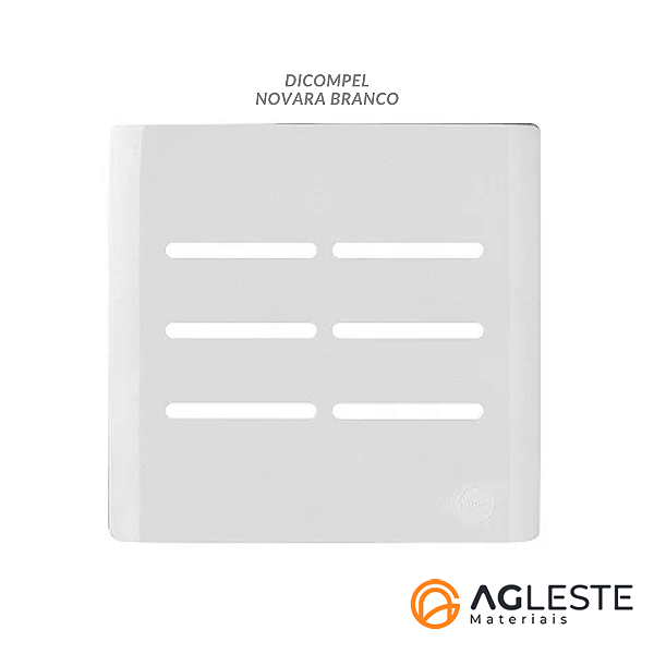 PLACA P/ 6 INTERRUPTORES COM SUPORTE 4X4 - NOVARA BRANCO