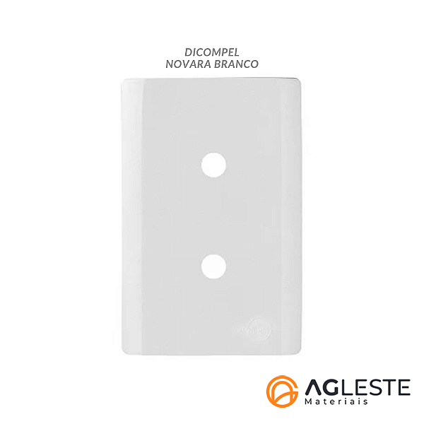 PLACA P/ 2 FUROS COM SUPORTE 4X2 - DICOMPEL NOVARA BRANCO