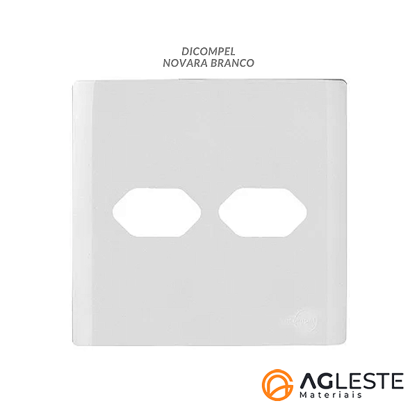 PLACA P/ 2 TOMADAS  COM SUPORTE 4X4 - NOVARA BRANCO