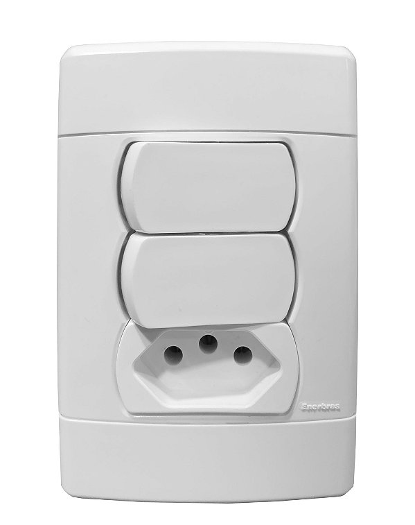 CJ INT. DUPLO SIMPLES + TOMADA 10A 4X2- ENERBRAS NEO SOTTILE