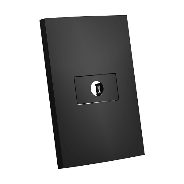 CJ PLACA FURO + SUPORTE HORIZONTAL 4X2  - ENERBRAS DUBAI PRETO - ED5411-E2/P