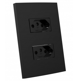 CJ TOMADA DUPLA 10A 4X2 - ENERBRAS DUBAI PRETO