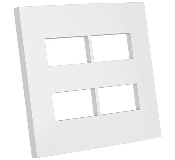 PLACA P/ 4 MODULOS COM SUPORTE 4X4  - ENERBRAS DUBAI BRANCO