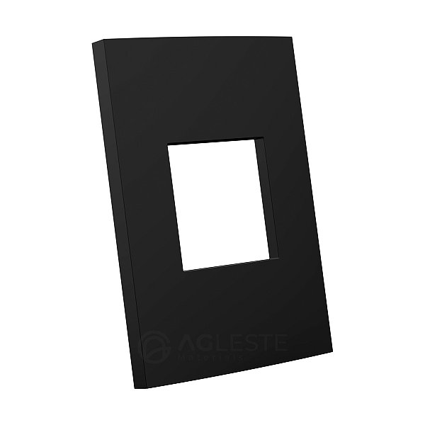 PLACA P/ 2 MODULOS JUNTOS SEM SUP. 4X2- ENERBRAS DUBAI PRETO