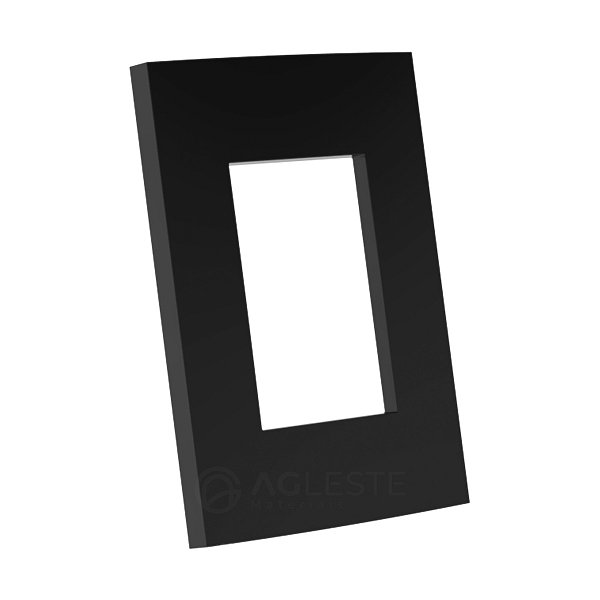 PLACA P/ 3 MODULOS SEM SUPORTE 4X2  - ENERBRAS DUBAI PRETO