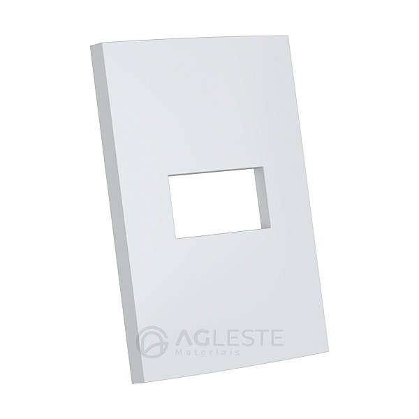 PLACA P/ 1 MODULO HORI. SEM SUP. 4X2-ENERBRAS DUBAI BRANCO