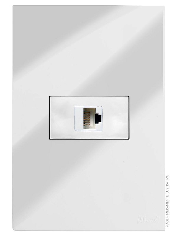 CJ RJ45 CAT5 (INTERNET) HOR. 4X2 - RECTA ESPELHADA GLOSS