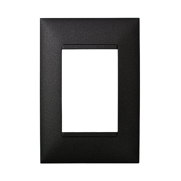 PLACA P/ 3  MODULOS COM SUP.  4X2 -  PIAL PLUS + PRETO  ONIX