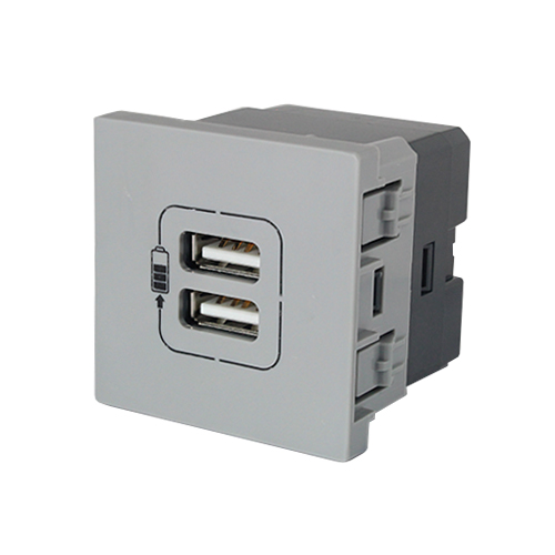 MÓDULO ENTRADA  USB DUPLO - PIAL PLUS + CINZA