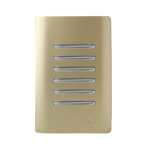 CJ INTERRUPTOR SEXTUPLO 3 PARALELO + 3 SIMPLES (ESPECIAL) 4X2 - NOVARA DOURADO CROMADO