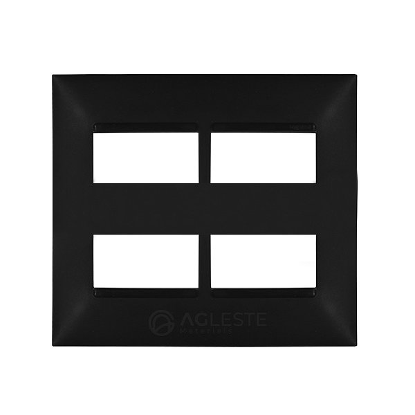 PLACA P/ 4 MODULOS SEM SUPORTE  4X4 -  PIAL PLUS + PRETO  - 618512PT