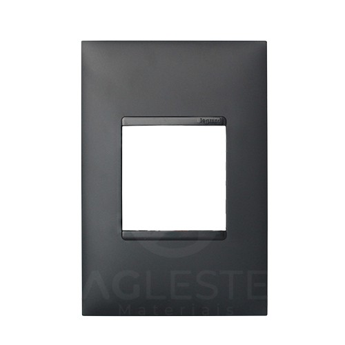 PLACA P/ 2  MODULOS JUNTOS COM SUPORTE 4X2-PIAL PLUS + PRETO