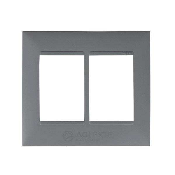 PLACA P/ 6 MODULOS SEM SUPORTE  4X4 -  PIAL PLUS + CINZA