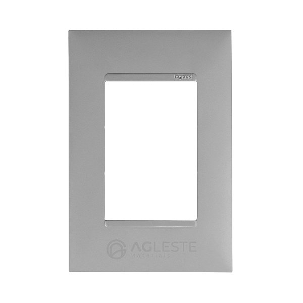 PLACA P/ 3  MODULOS COM SUPORTE 4X2 -  PIAL PLUS + CINZA