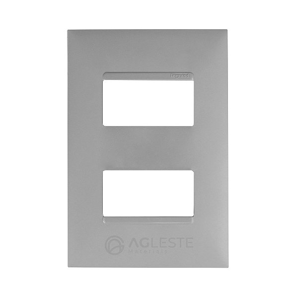 PLACA P/2 MODULOS SEPARADOS COM SUPORTE 4X2-PIAL PLUS+CINZA