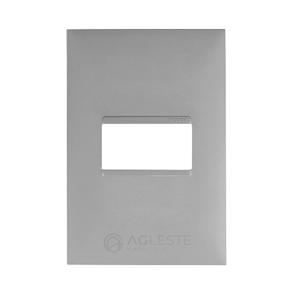 PLACA P/ 1 MODULO HORIZONTAL COM SUPORTE 4X2 -  PIAL PLUS + CINZA   - 618501CZ.