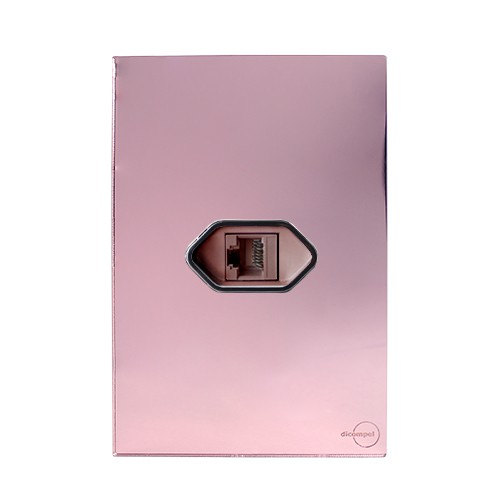 CJ ENTRADA RJ45 (INTERNET) HORIZONTAL 4X2 - NOVARA GLASS OURO ROSE/CROMADO