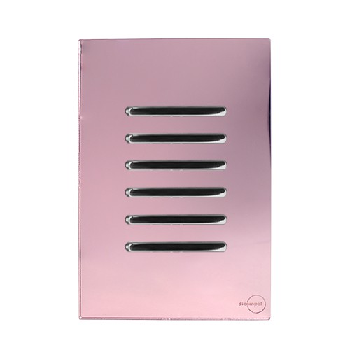 CJ INTERRUPTOR SEXTUPLO 3 SIMPLES + 3 PARALELO (ESPECIAL)4X2 - NOVARA GLASS OURO ROSE /CROMADO