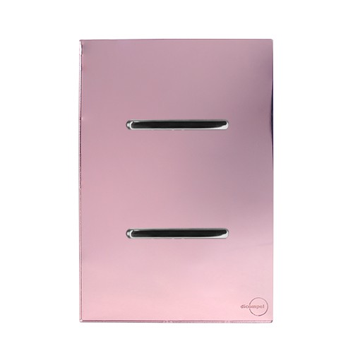 CJ INTERRUPTOR DUPLO PARALELO 4X2 - NOVARA GLASS OURO ROSE/ CROMADO