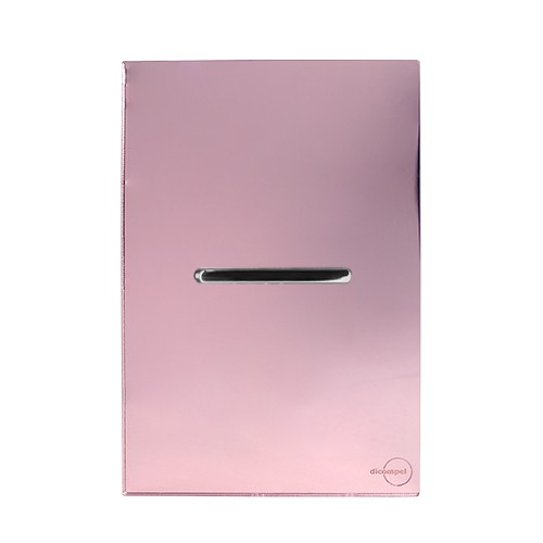 CJ INTERRUPTOR SIMPLES HORIZONTAL4X2 - NOVARA GLASS OURO ROSE/ CROMADO