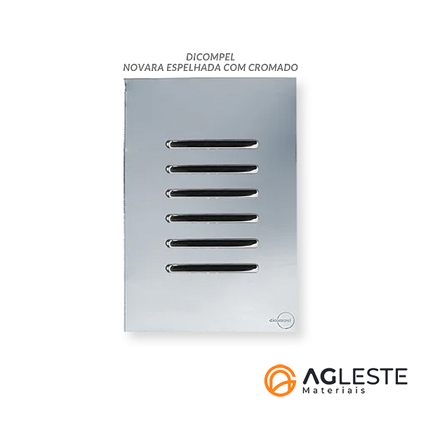 CJ INTERRUPTOR SEXTUPLO SIMPLES (ESPECIAL) 4X2 - NOVARA GLASS ESPELHADA CROMADO