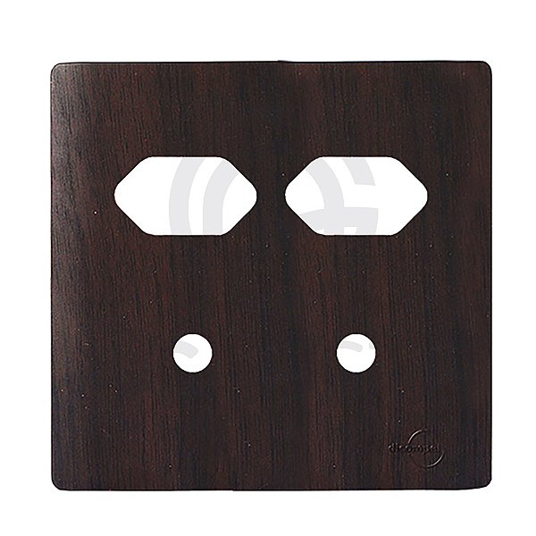 PLACA P/ 2 TOMADA + 2 FUROS COM SUPORTE 4X4 - NOVARA TABACO