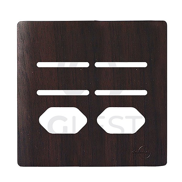 PLACA P/ 4 TECLAS + 2 TOMADAS COM SUPORTE 4X4 -NOVARA TABACO