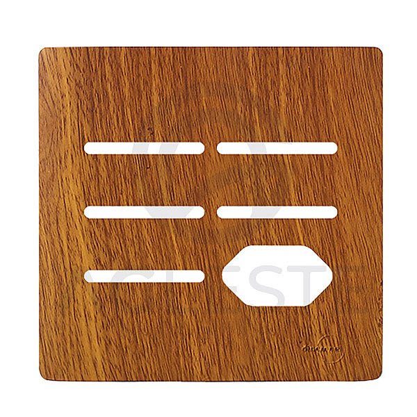 PLACA P/ 5 TECLAS +  TOMADA COM SUPORTE 4X4 - NOVARA CUMARU