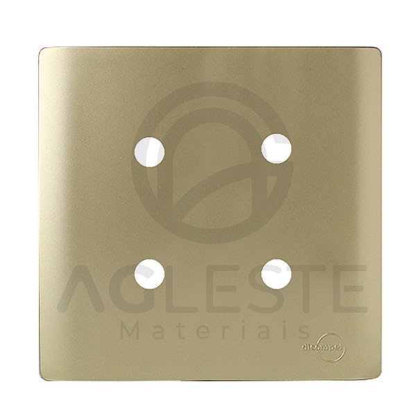 PLACA P/ 4 FUROS COM SUPORTE  4X4 - DICOMPEL NOVARA  DOURADO