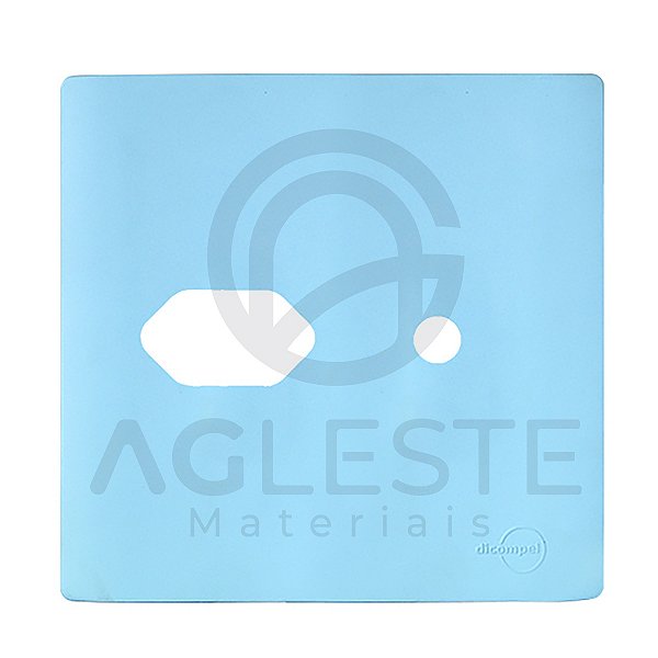PLACA P/ 1 TOMADA + FURO  4X4 - NOVARA AZUL CELESTE