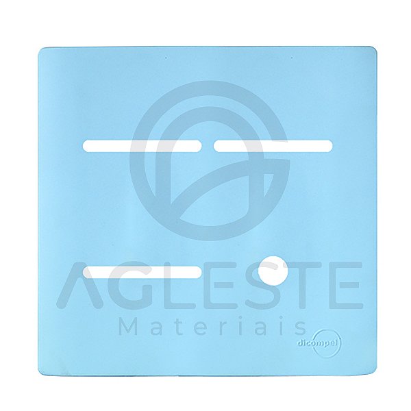 PLACA P/ 3 TECLAS + FURO  4X4 - DICOMPEL NOVARA CELESTE