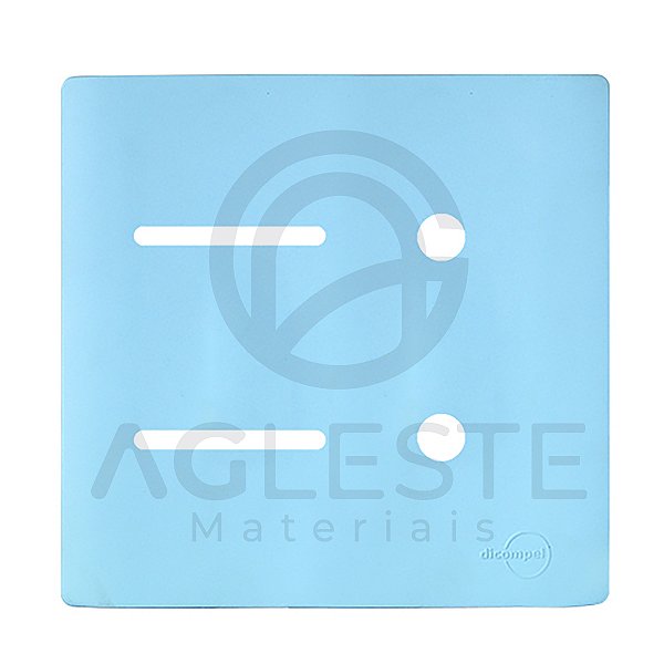 PLACA P/ 2 TECLAS + 2 FUROS   4X4 - NOVARA AZUL CELESTE