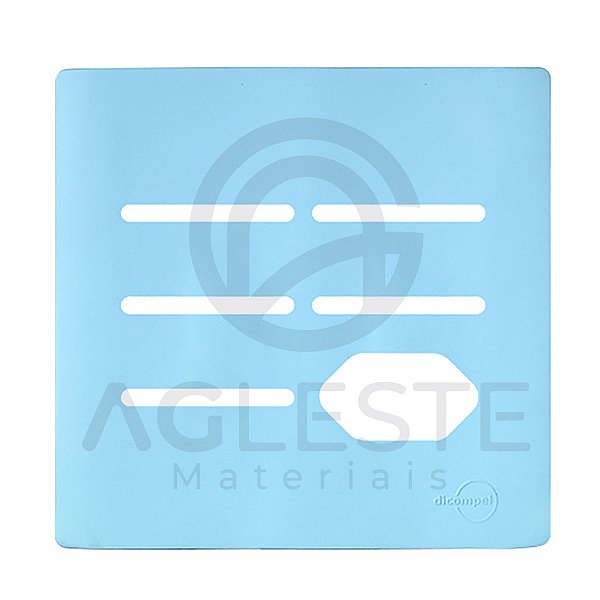 PLACA P/ 5 INTERRUPTORES + TOMADA  4X4 - NOVARA AZUL CELESTE