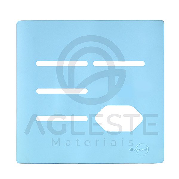 PLACA P/ 4 TECLAS + 2 TOMADAS  4X4 - NOVARA AZUL CELESTE